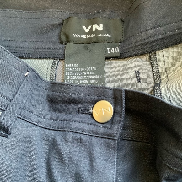 Votre Nom Dark Rinse Rhinestone Jeans sz 40=8 Perfect! - Picture 5 of 6